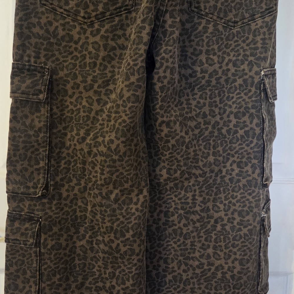 Fashion Nova Brown Leopard Cargo Jeans